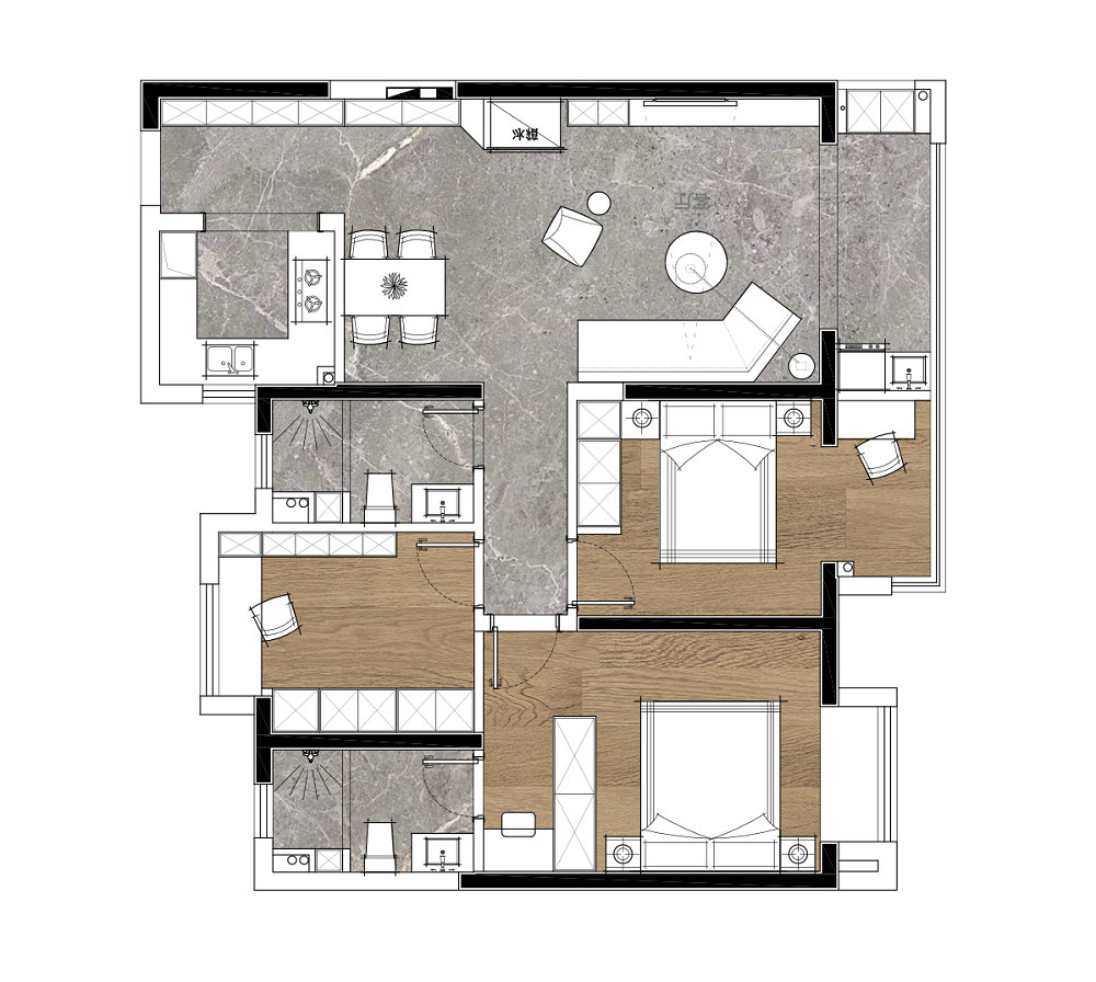 中建鉑公館110平簡約風格裝修效果圖 中建鉑公館110平簡約風格裝修效果圖