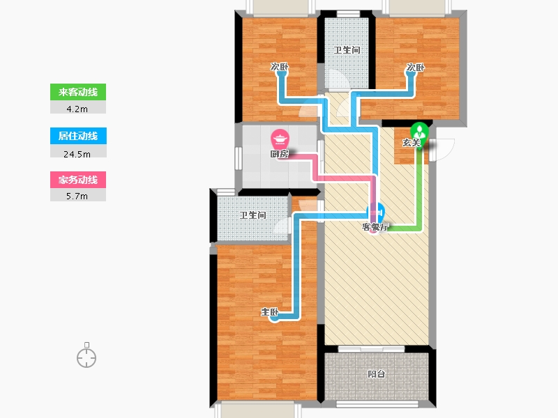 保利和光晨樾115平戶型動(dòng)靜線
