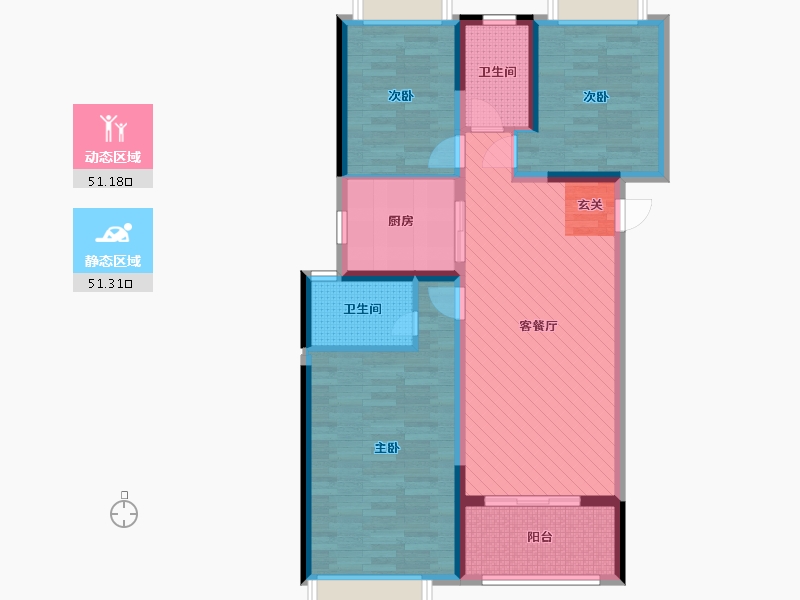 保利和光晨樾115平戶型動(dòng)靜分區(qū)