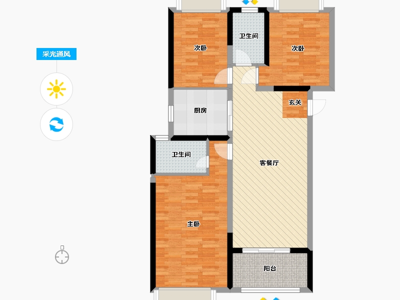 保利和光晨樾115平戶型采光通風(fēng)